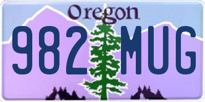 OR license plate 982MUG