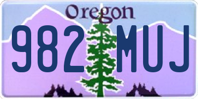 OR license plate 982MUJ