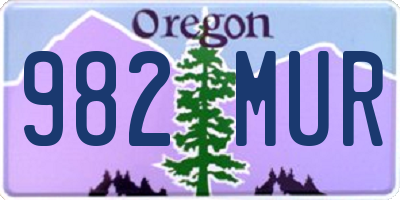 OR license plate 982MUR