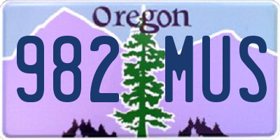 OR license plate 982MUS