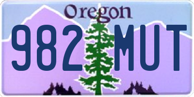 OR license plate 982MUT