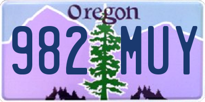 OR license plate 982MUY