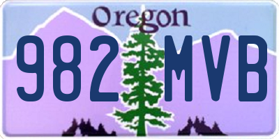 OR license plate 982MVB