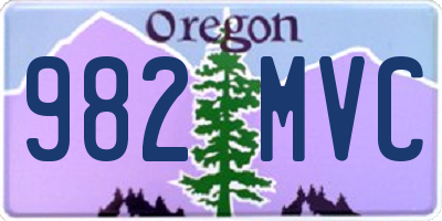 OR license plate 982MVC