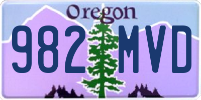 OR license plate 982MVD