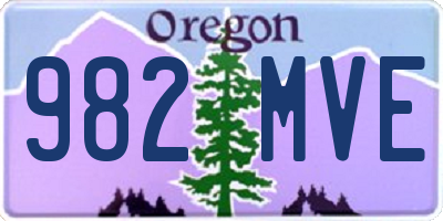 OR license plate 982MVE
