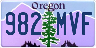 OR license plate 982MVF