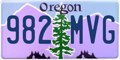 OR license plate 982MVG