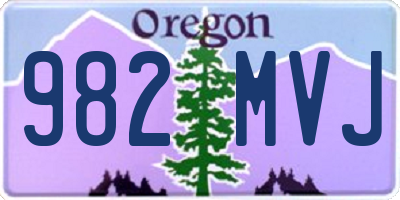 OR license plate 982MVJ