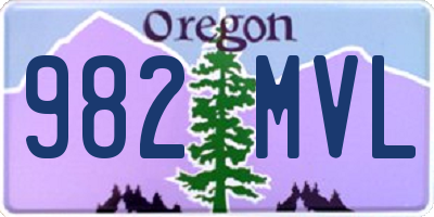 OR license plate 982MVL