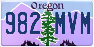 OR license plate 982MVM