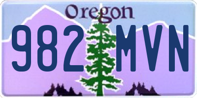 OR license plate 982MVN