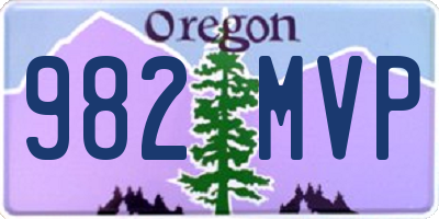 OR license plate 982MVP