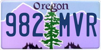OR license plate 982MVR