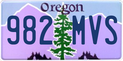 OR license plate 982MVS
