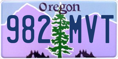 OR license plate 982MVT