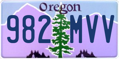 OR license plate 982MVV