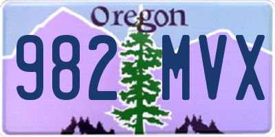 OR license plate 982MVX