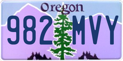 OR license plate 982MVY