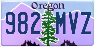 OR license plate 982MVZ
