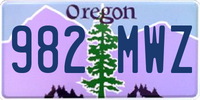 OR license plate 982MWZ