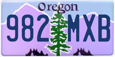 OR license plate 982MXB
