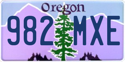 OR license plate 982MXE