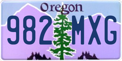 OR license plate 982MXG
