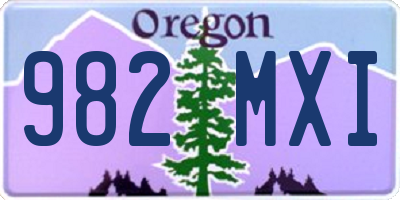 OR license plate 982MXI