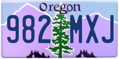 OR license plate 982MXJ
