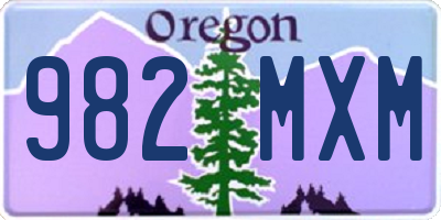 OR license plate 982MXM