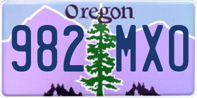 OR license plate 982MXO