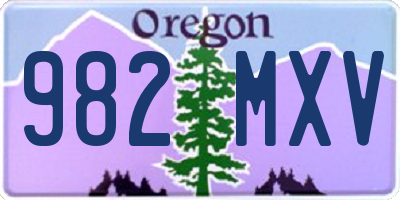 OR license plate 982MXV