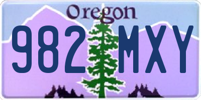 OR license plate 982MXY