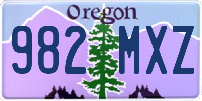 OR license plate 982MXZ