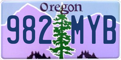 OR license plate 982MYB