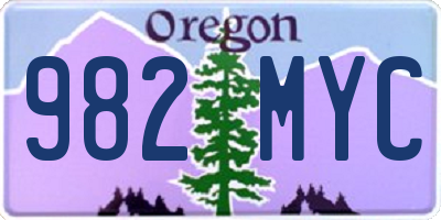 OR license plate 982MYC