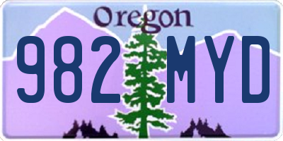 OR license plate 982MYD