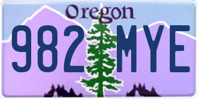 OR license plate 982MYE