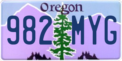 OR license plate 982MYG