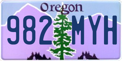 OR license plate 982MYH