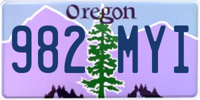 OR license plate 982MYI