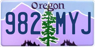OR license plate 982MYJ