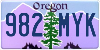 OR license plate 982MYK