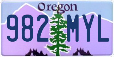 OR license plate 982MYL