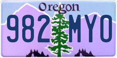 OR license plate 982MYO