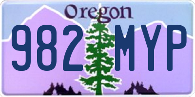 OR license plate 982MYP