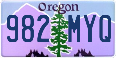 OR license plate 982MYQ