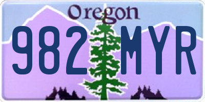 OR license plate 982MYR