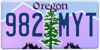 OR license plate 982MYT